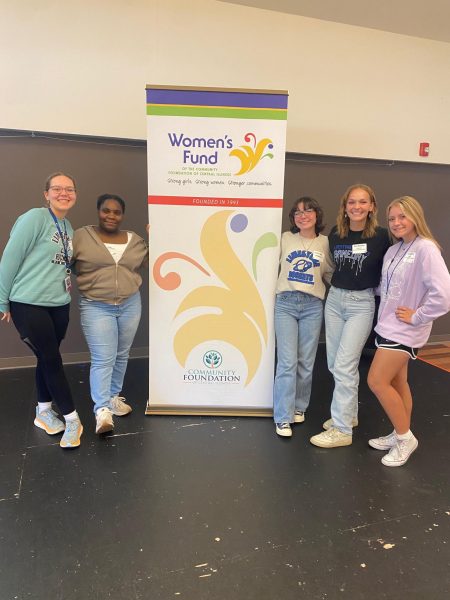 Key Club officers Kaylee Weaver, Keke Velez, Cecelia Reed, Ava Bentley, and Lily McMullin at the Girls Investing in Girls Workshop sponsored by the Womens Fund of the Community Foundation of Central Illinois.