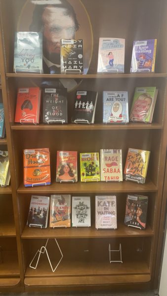 Abe Lincoln Book Award nominees on display in the library