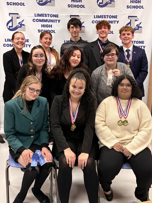 Rockets speech pose after tournament awards at Limestone's Early Bird.